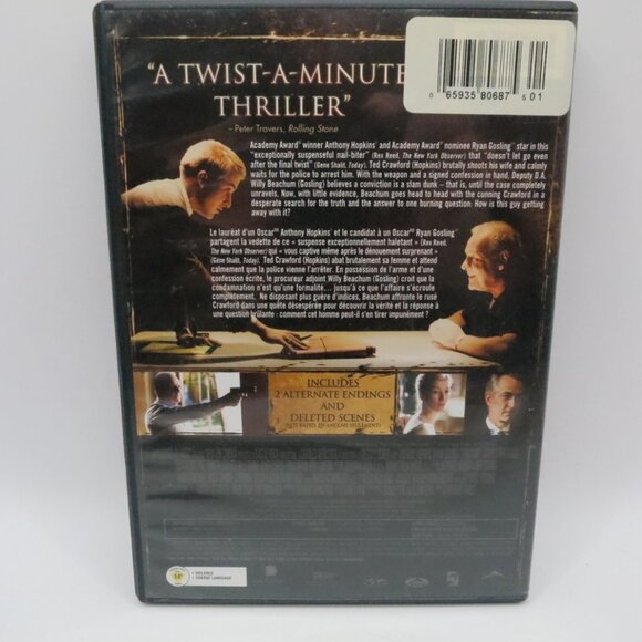 Fracture DVD 2007 Anthony Hopkins Ryan Gosling - Picture 2 of 3